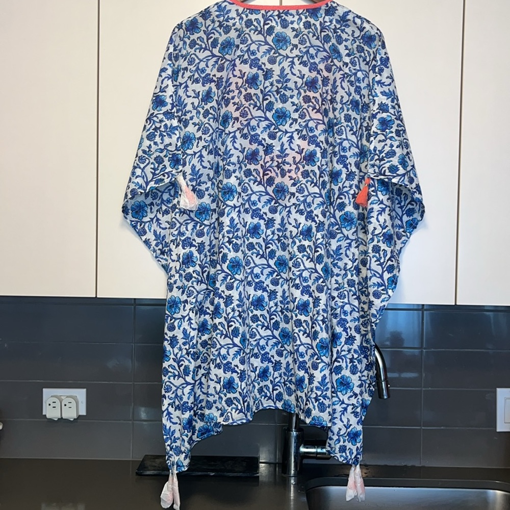 NWOT Tommy Bahama Woodblock Embroidered Tunic ~ in Mare Navy - Picture 4 of 14